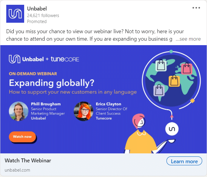 Unbabel Linkedin Ads 3