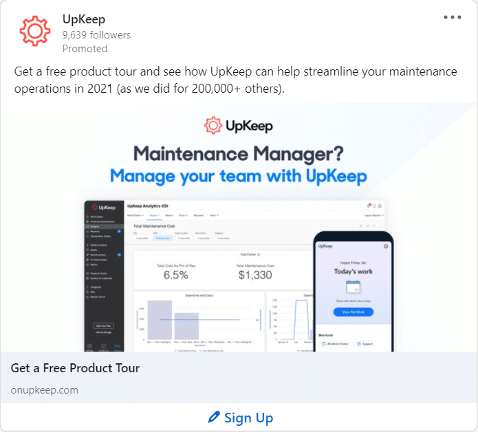UpKeep Linkedin Ads 3