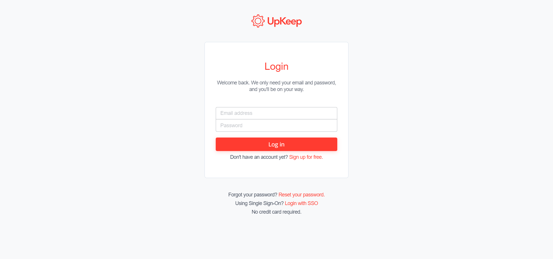 UpKeep Login