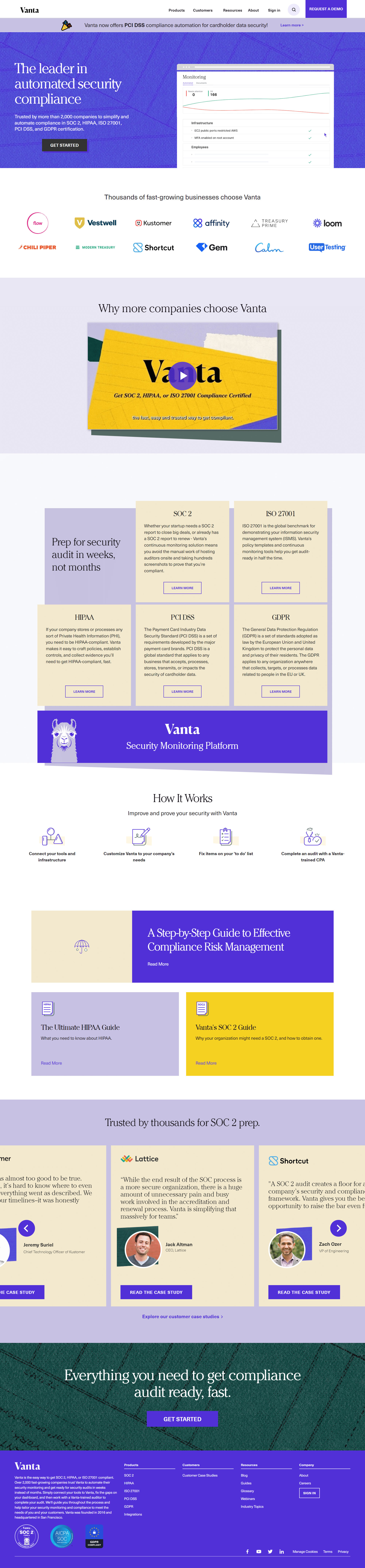 Vanta Homepage