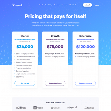 Vendr Pricing