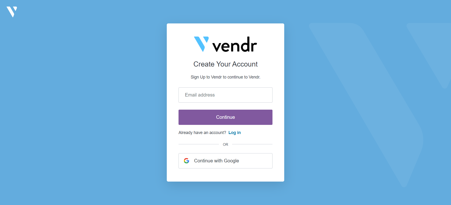 Vendr Signup