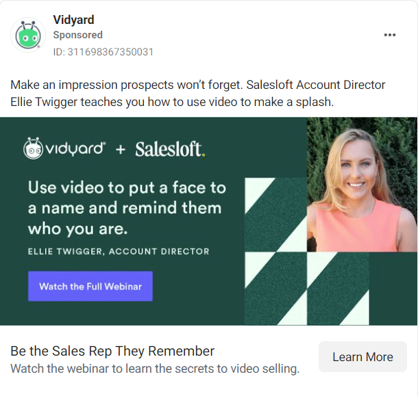 Vidyard Facebook Ads 1