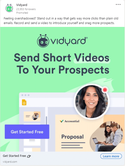 Vidyard Linkedin Ads 2