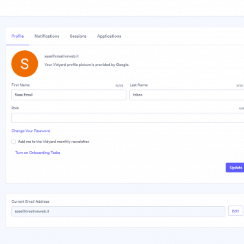 Vidyard User Profile