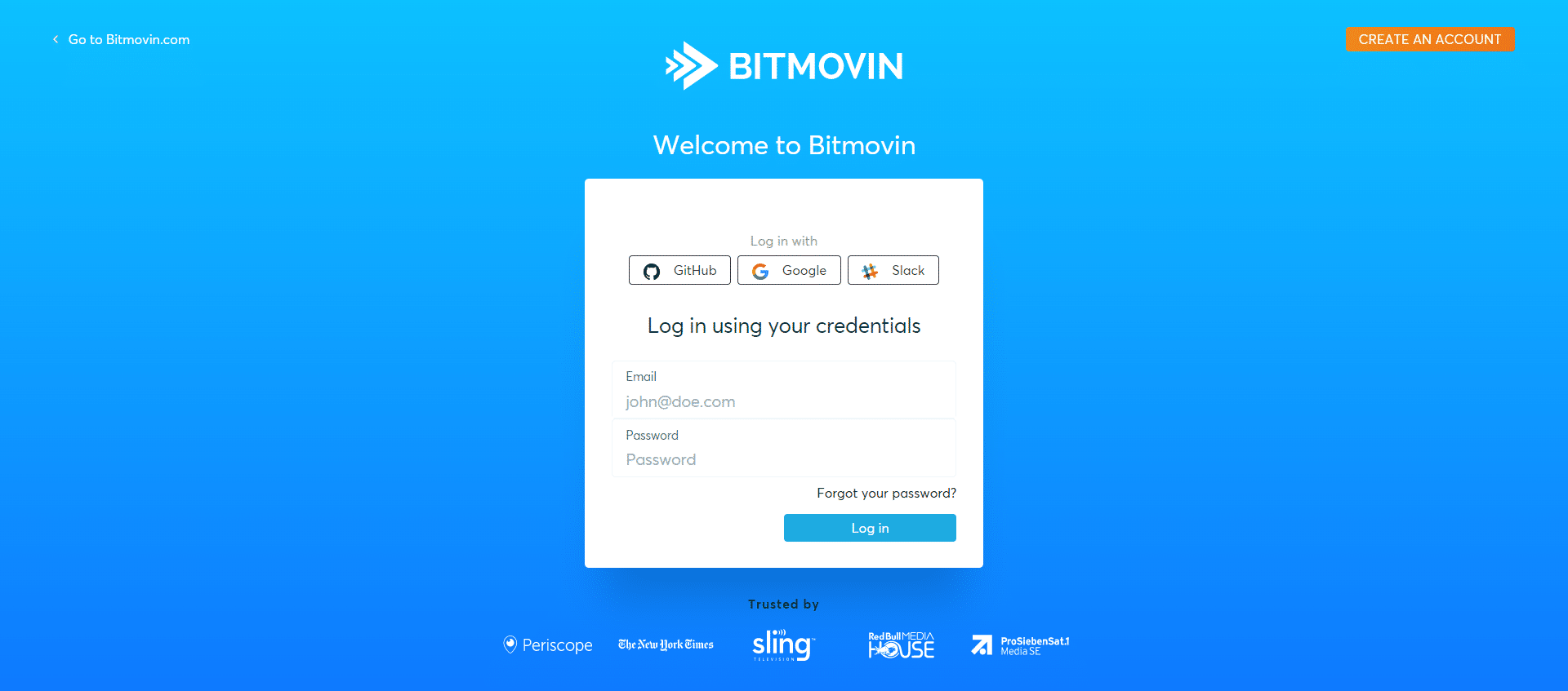 Bitmovin Login