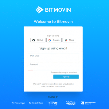 Bitmovin Signup