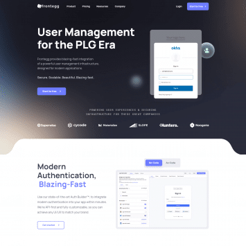 Frontegg Homepage
