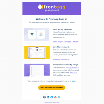 Frontegg Welcome Email