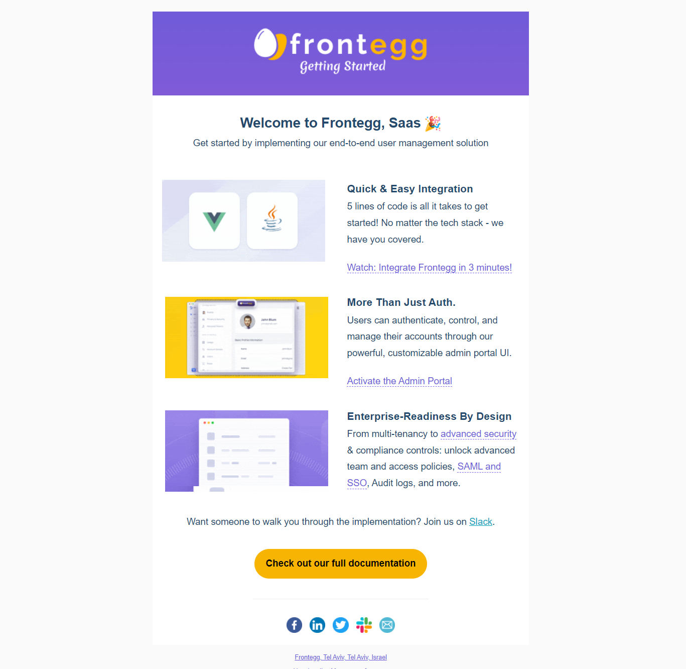 Frontegg Welcome Email