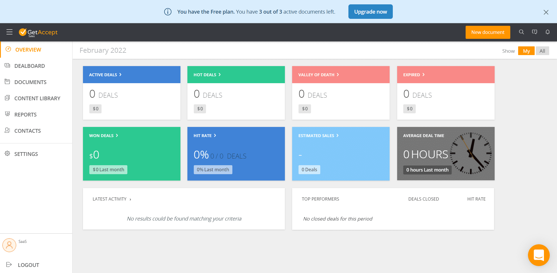 GetAccept Dashboard Trial