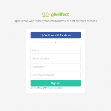 Giveffect Signup