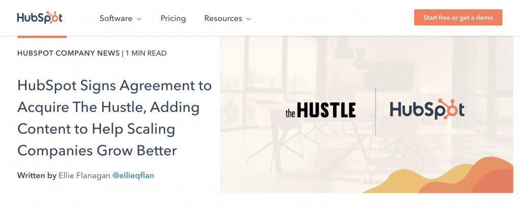 Hubspot acquires The Hustle