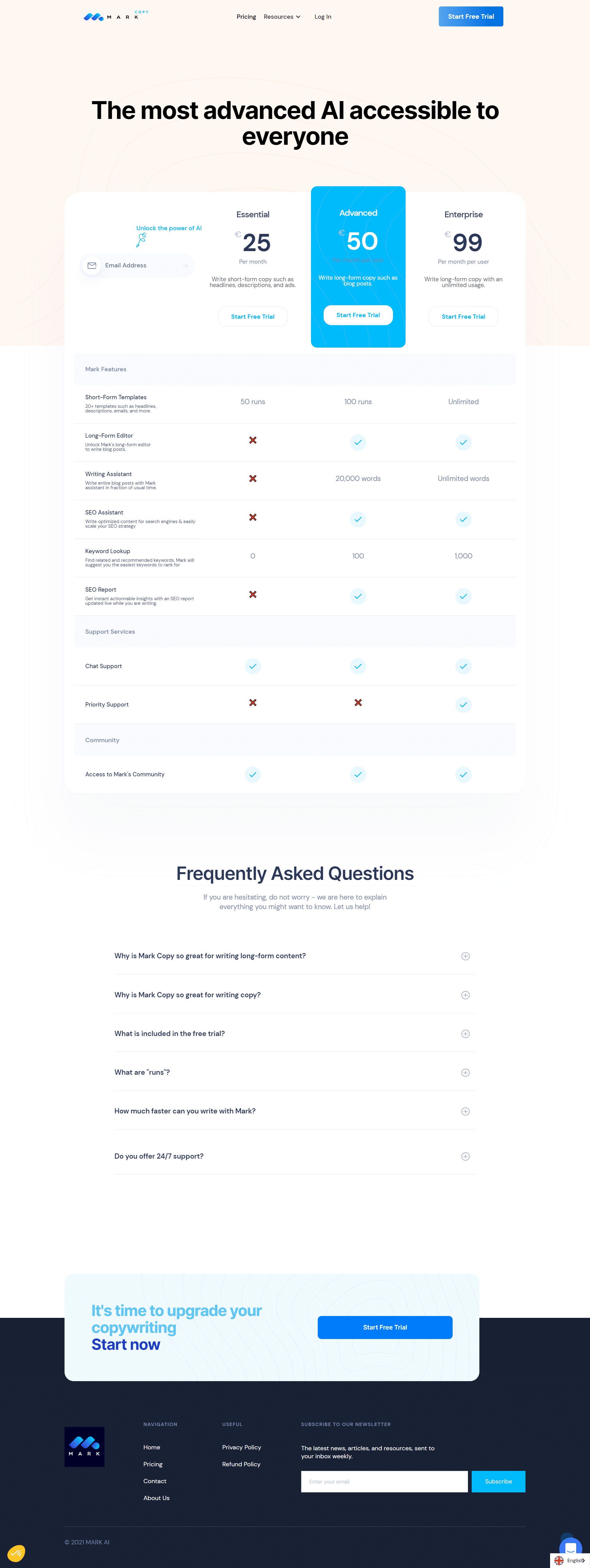 Mark Copy Pricing