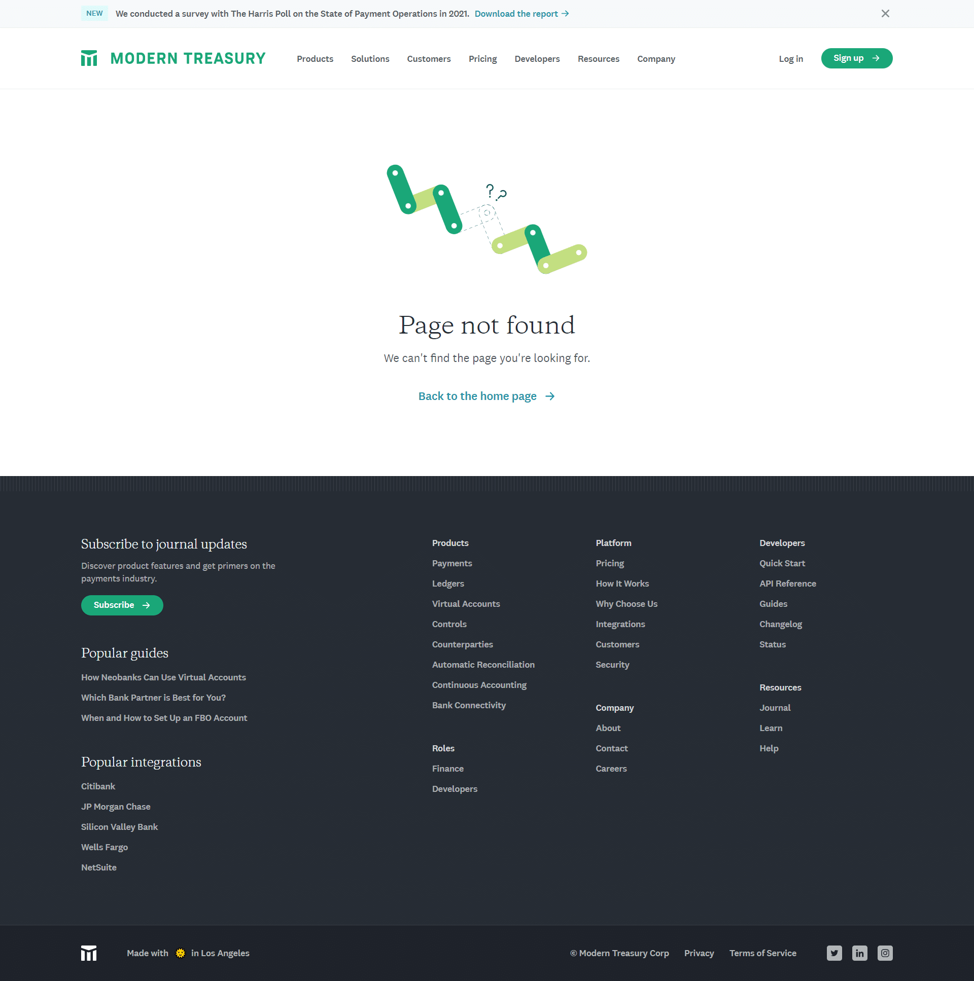 ModernTreasury 404 Page Not Found