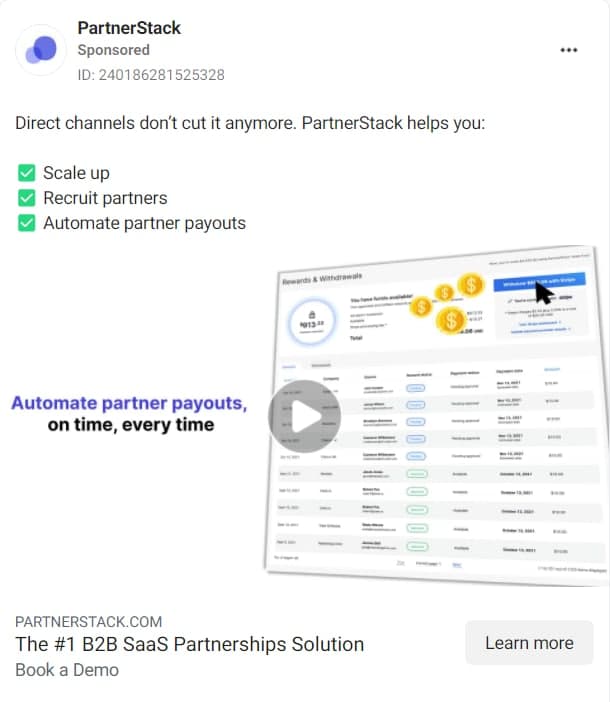 PartnerStack Facebook Ads 3