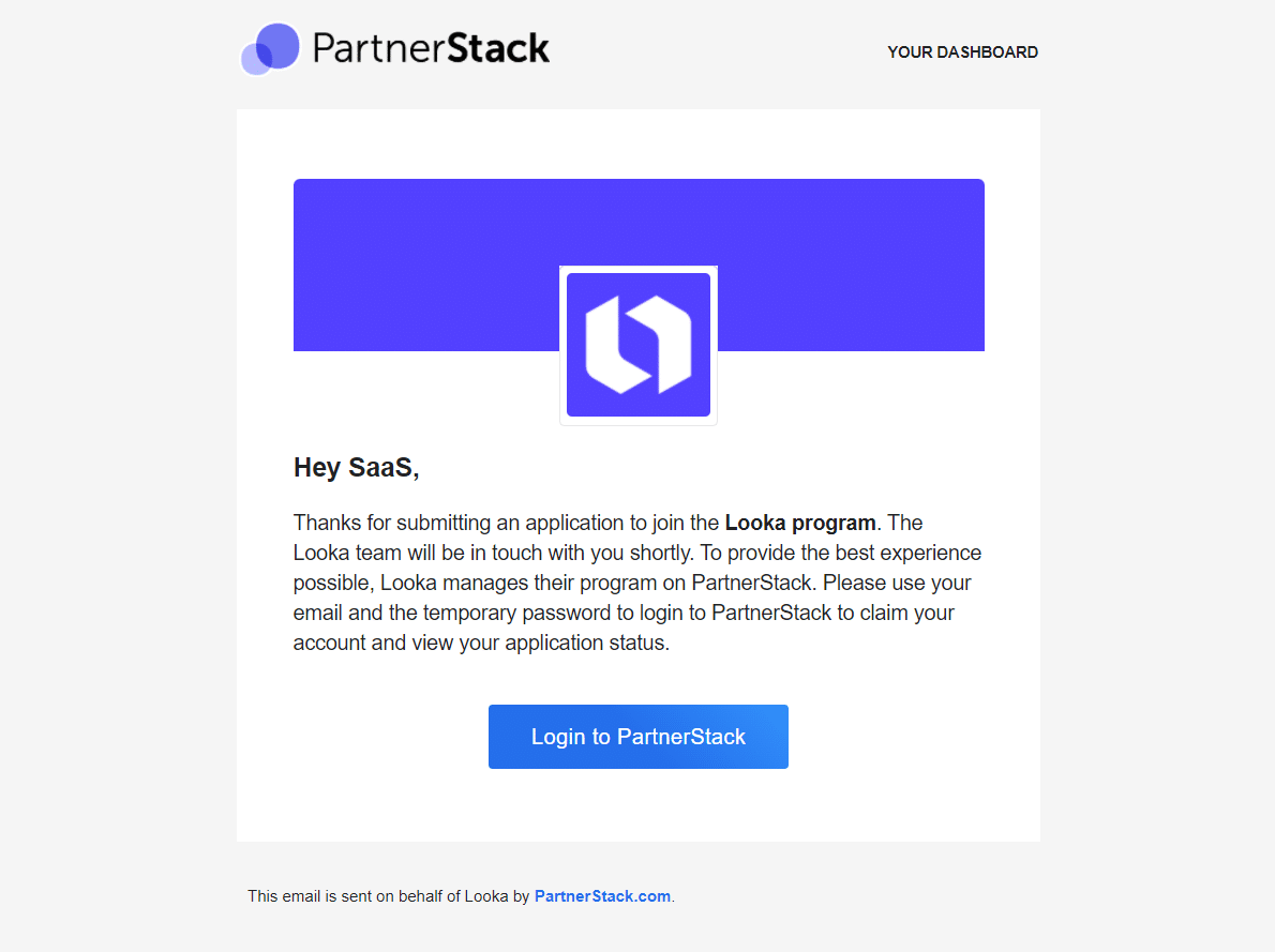 PartnerStack Welcome Email