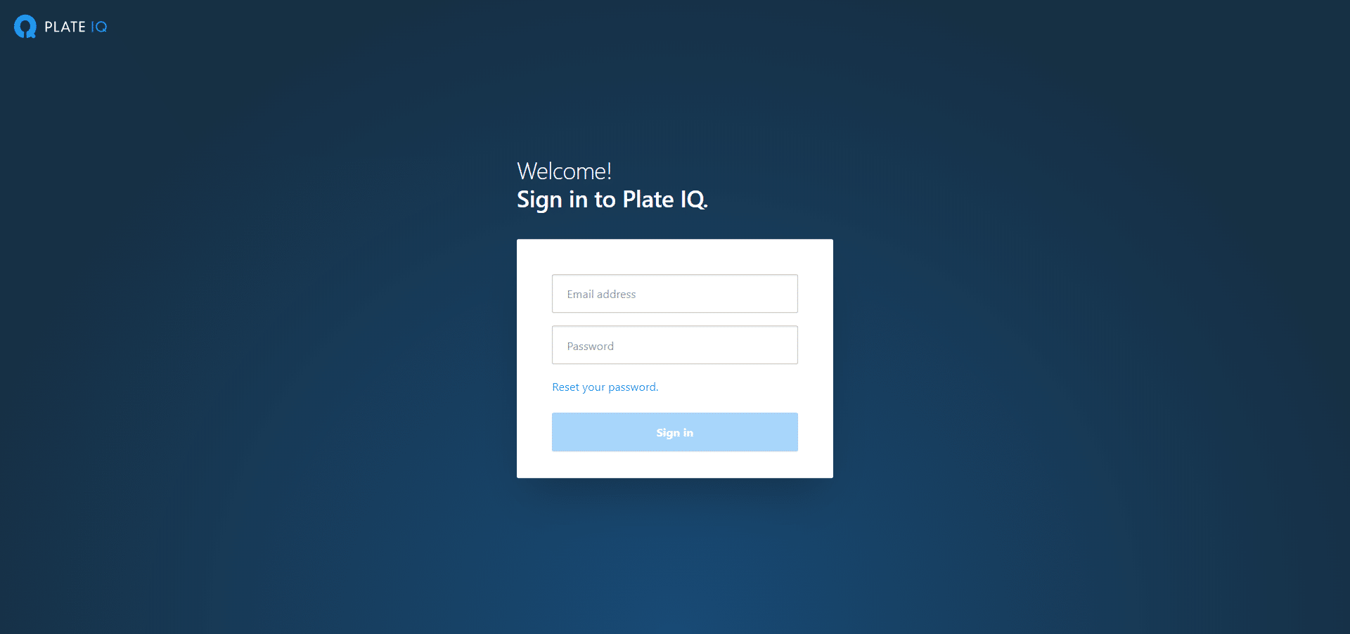 Plate IQ Login