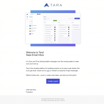 Tara AI Welcome Email