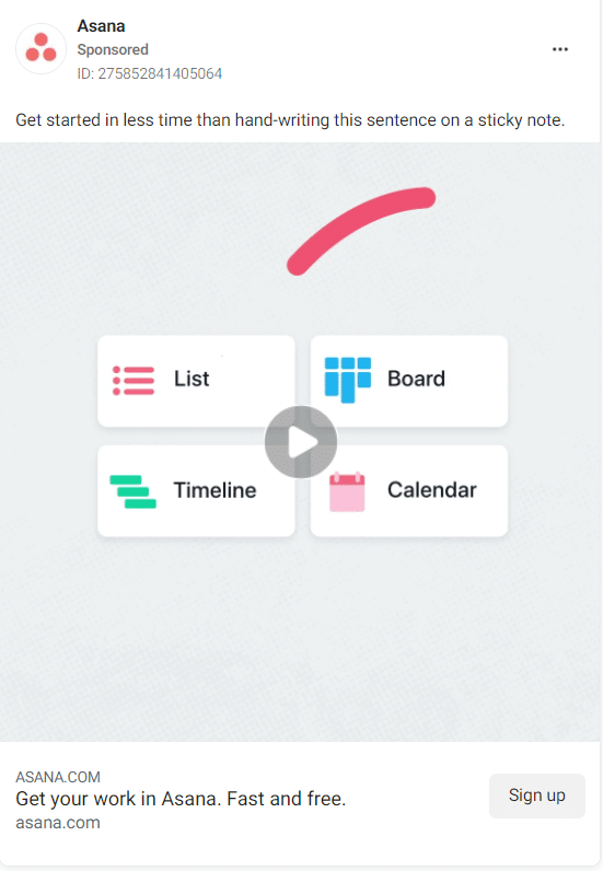 Asana Facebook Ads 1