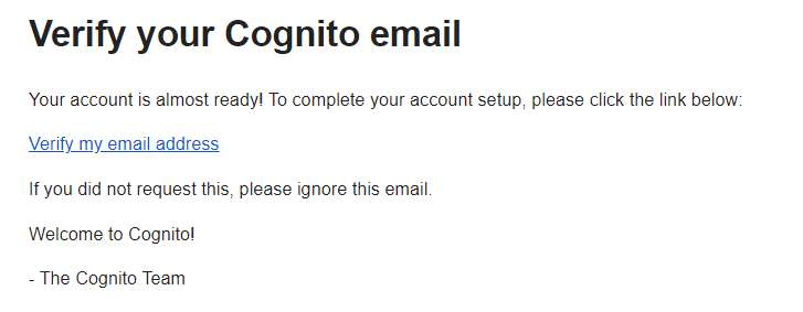 Cognito Account Activation