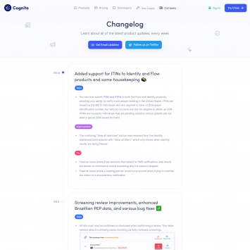 Cognito Changelog