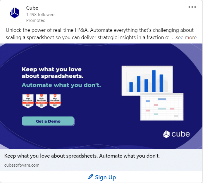 Cube LinkedIn Ads 1