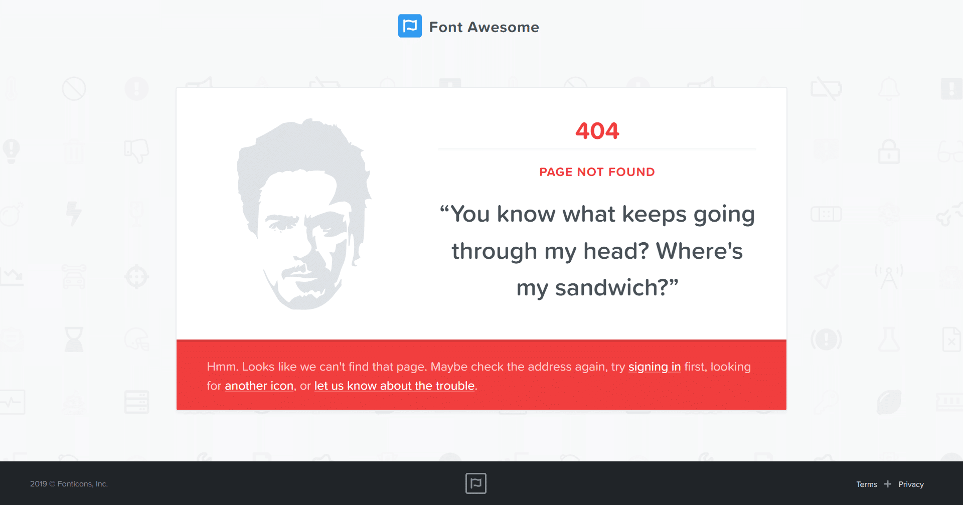 Font Awesome 404 Page Not Found