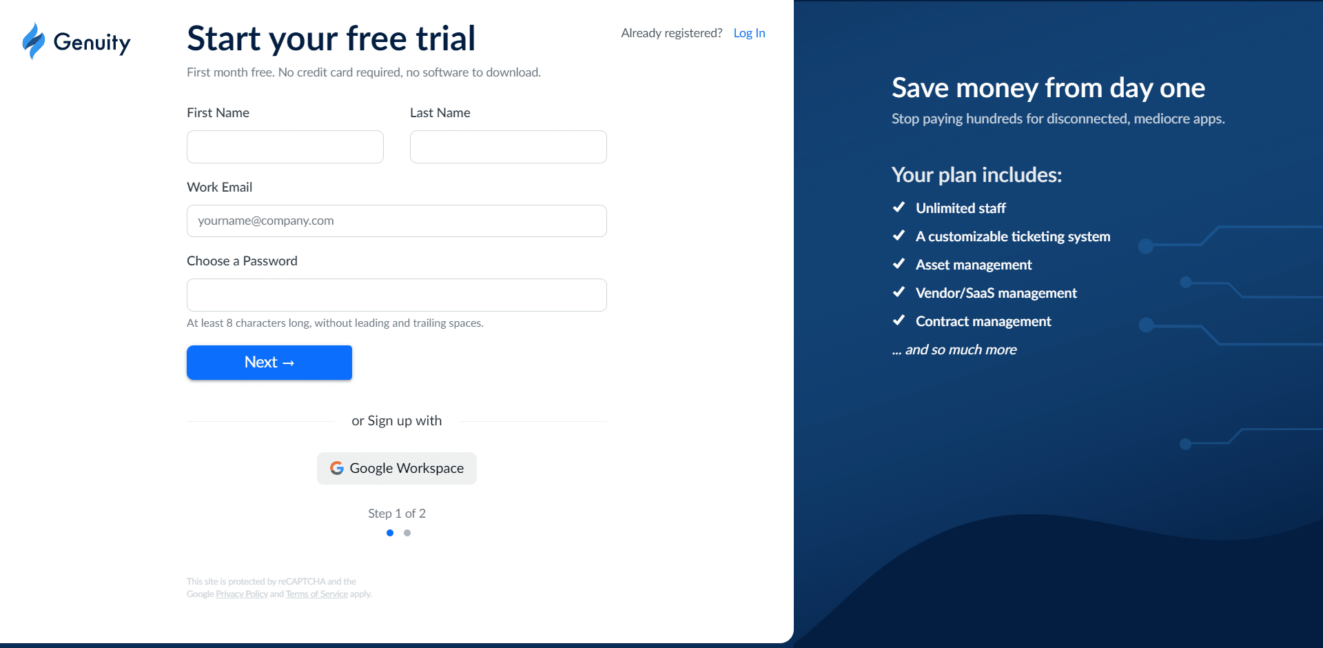 Genuity Signup 1