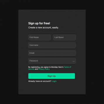 Monday Hero Signup
