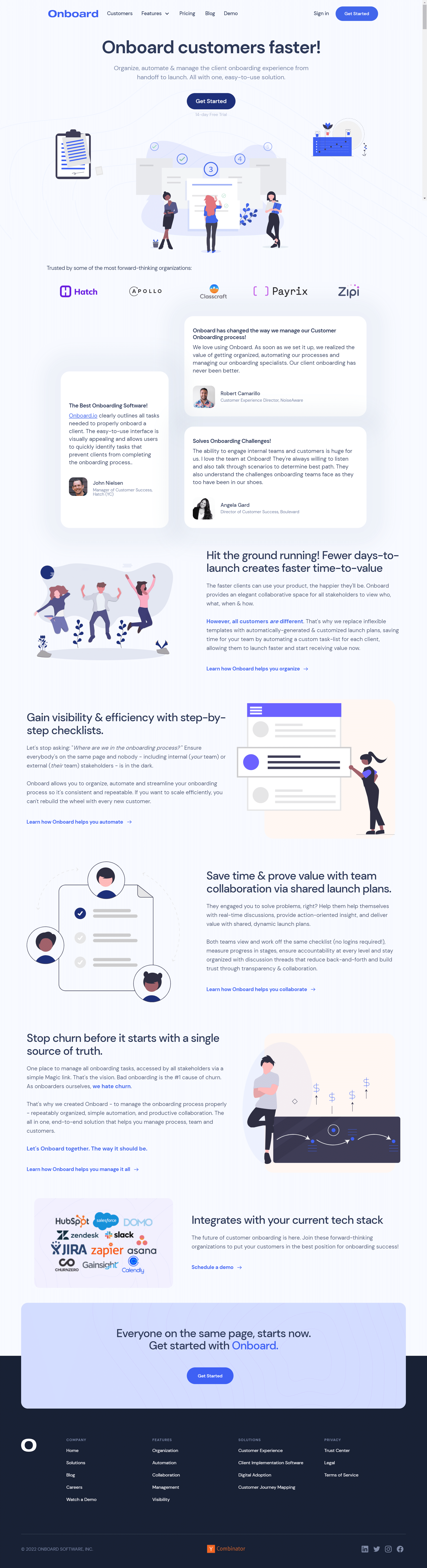 Onboard.io Homepage