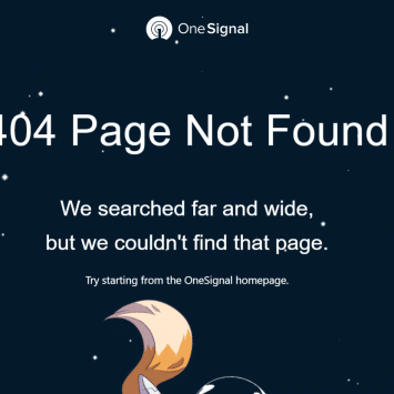 OneSignal 404 Page Not Found