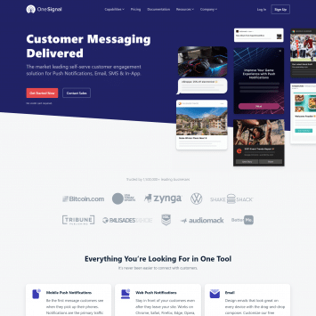 OneSignal Homepage