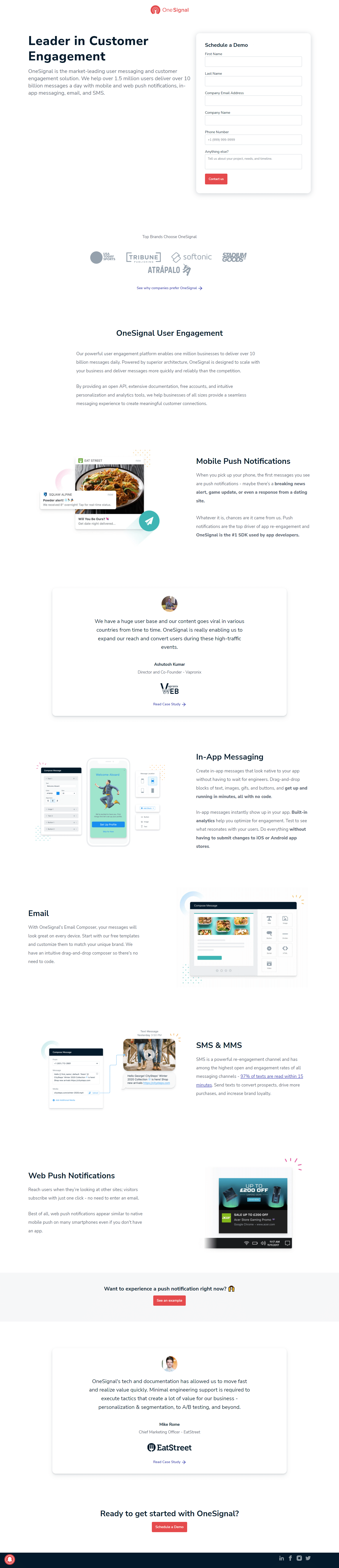 OneSignal Landing Page