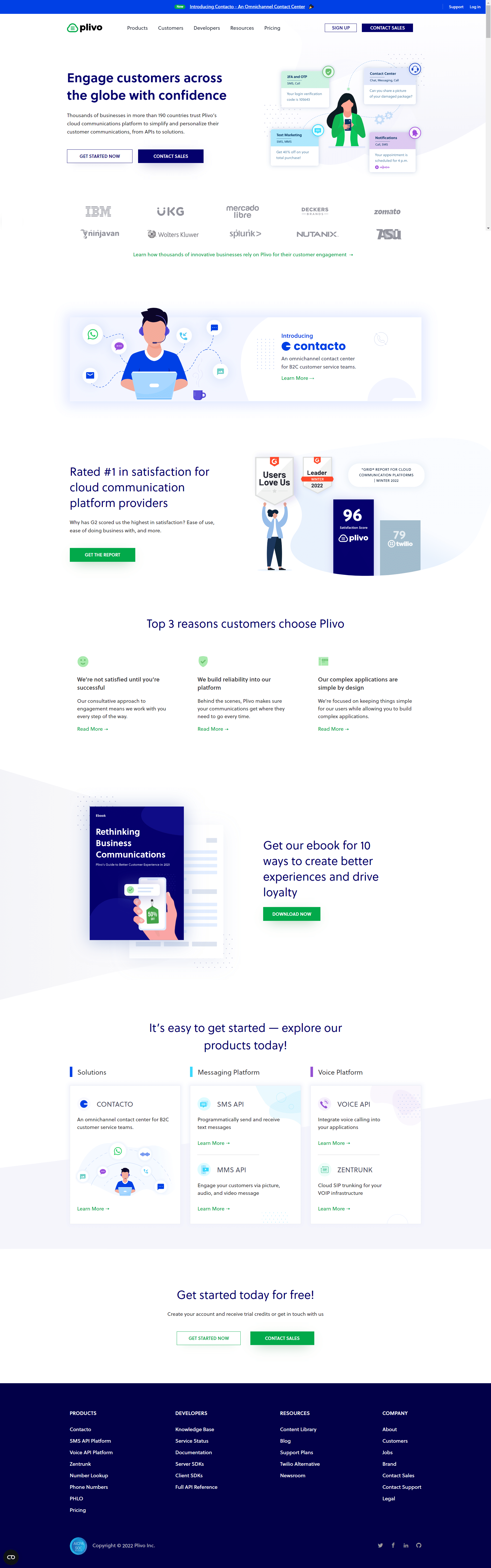 Plivo Homepage