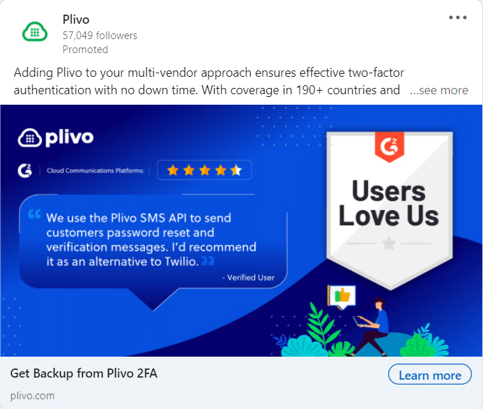 Plivo Linkedin Ads 1