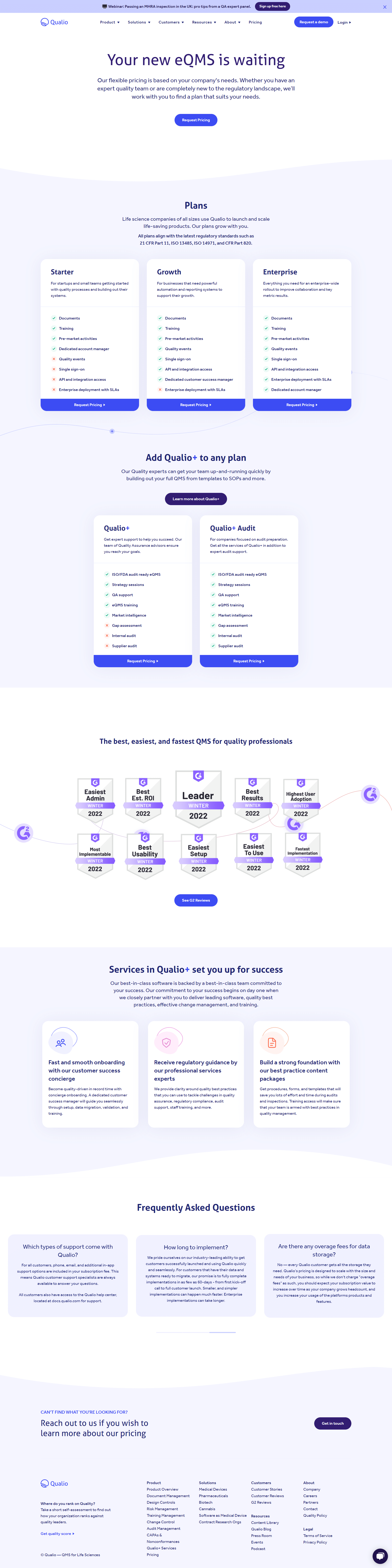 Qualio Pricing