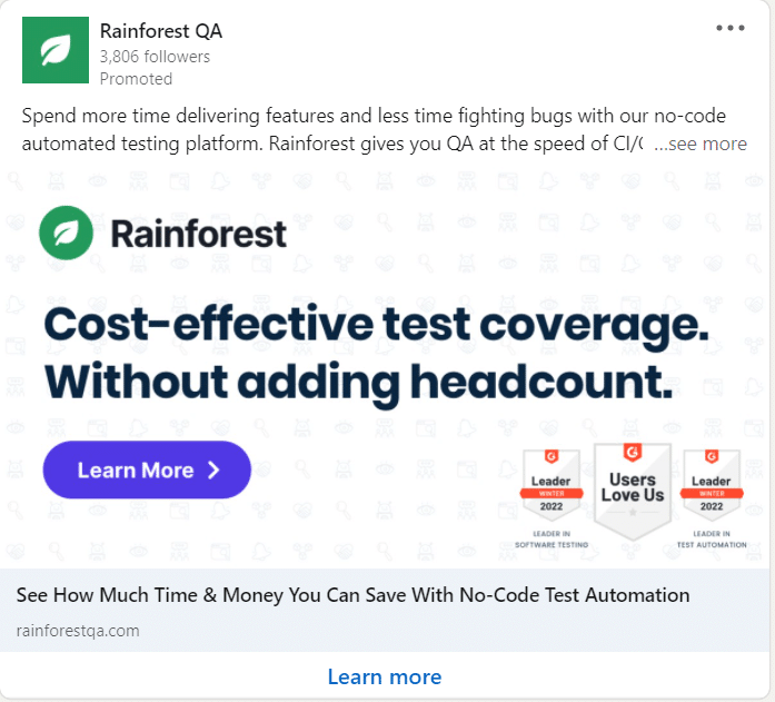 Rainforest LinkedIn Ads 1