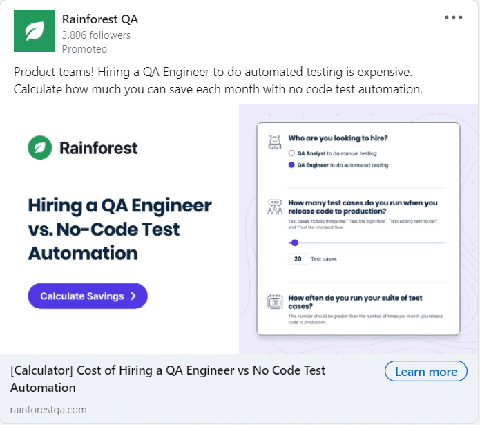 Rainforest LinkedIn Ads 3