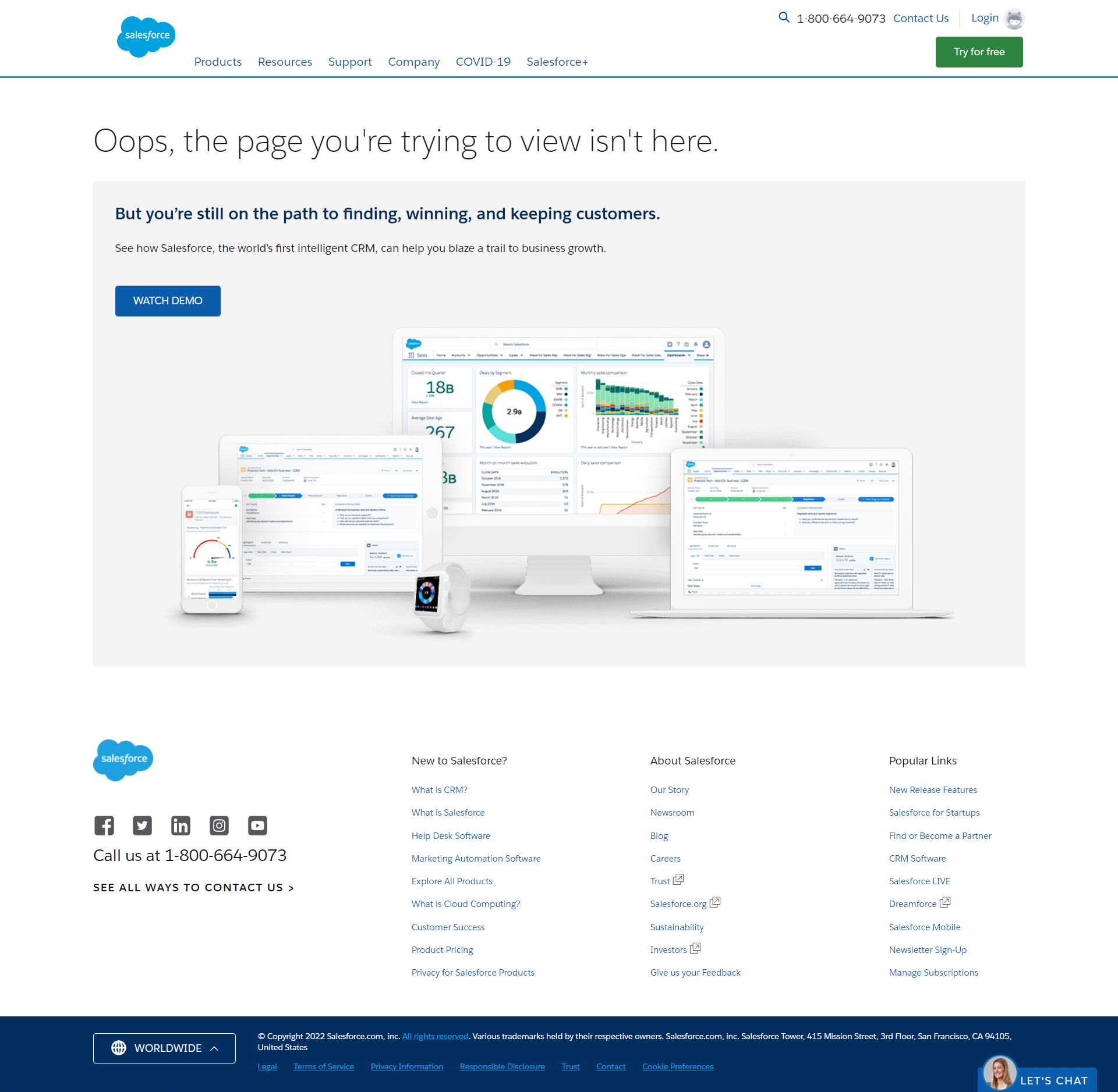 Salesforce 404 Page Not Found