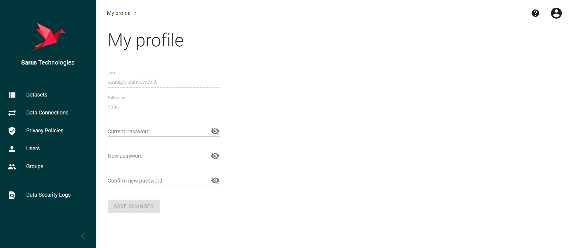 Sarus User Profile