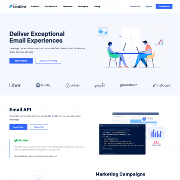 SendGrid Homepage