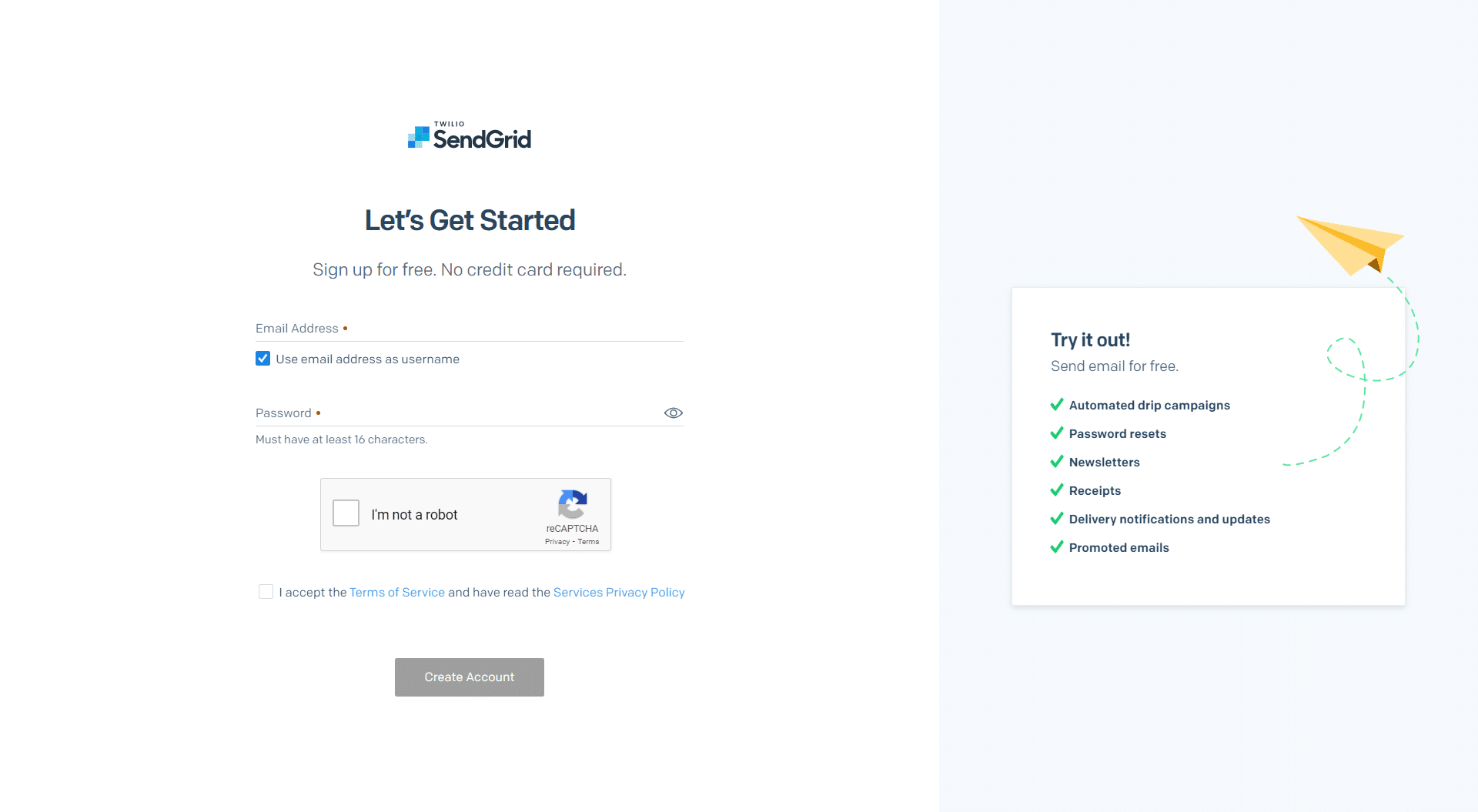 SendGrid Signup