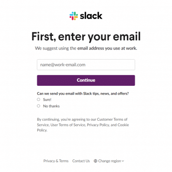 Slack Signup