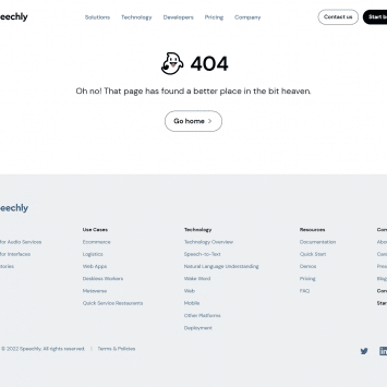 Speechly 404 Page Not Found