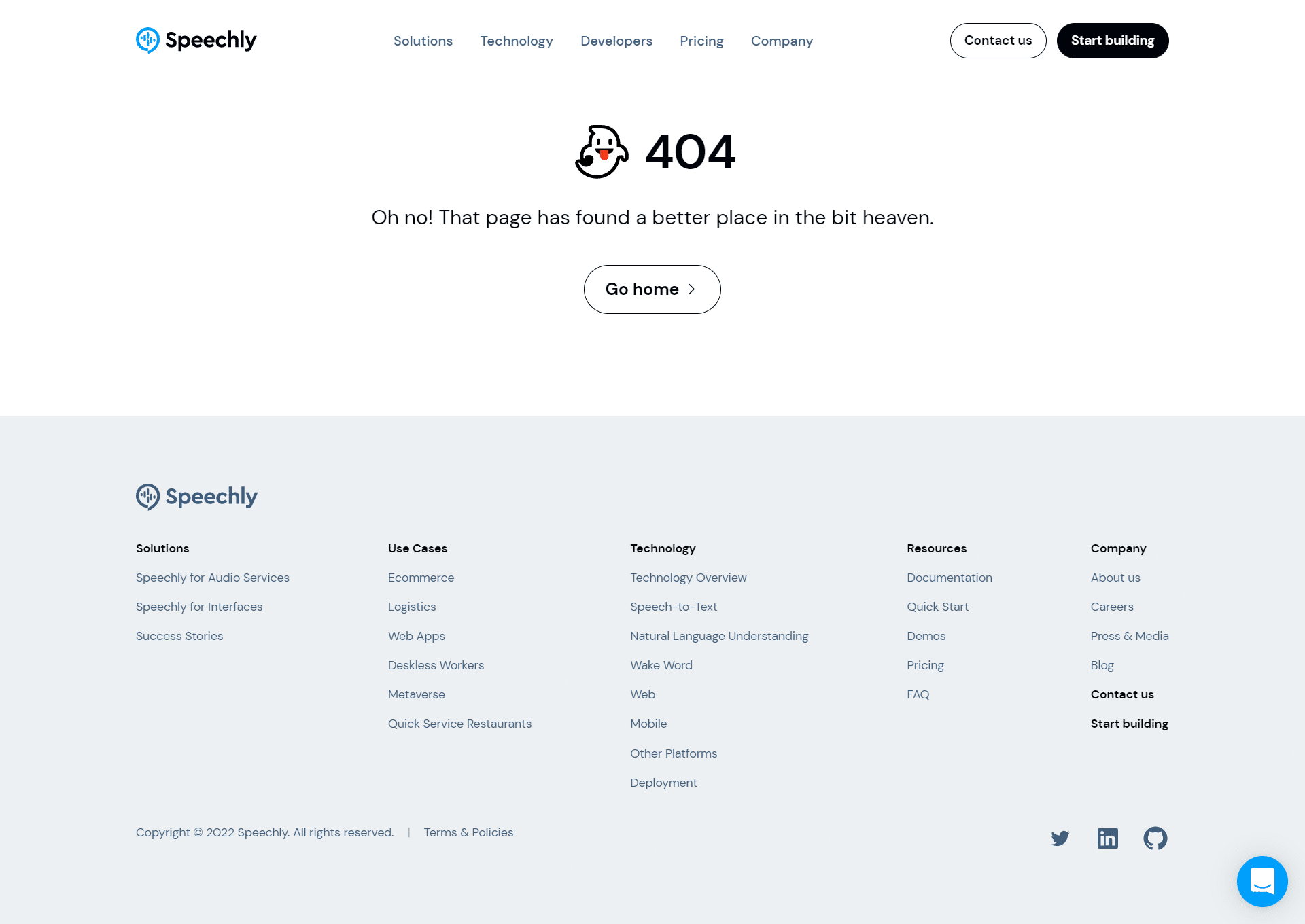 Speechly 404 Page Not Found