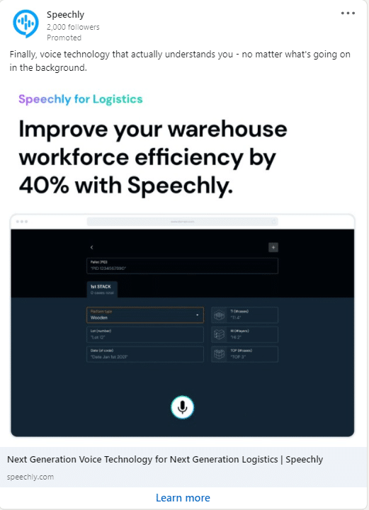 Speechly LinkedIn Ads 2