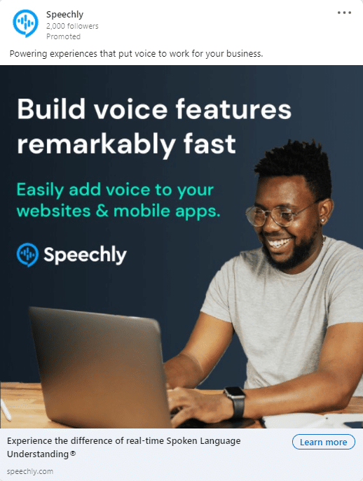 Speechly LinkedIn Ads 3