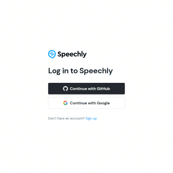 Speechly Login