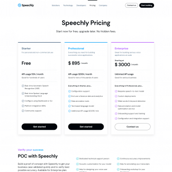 Speechly Pricing